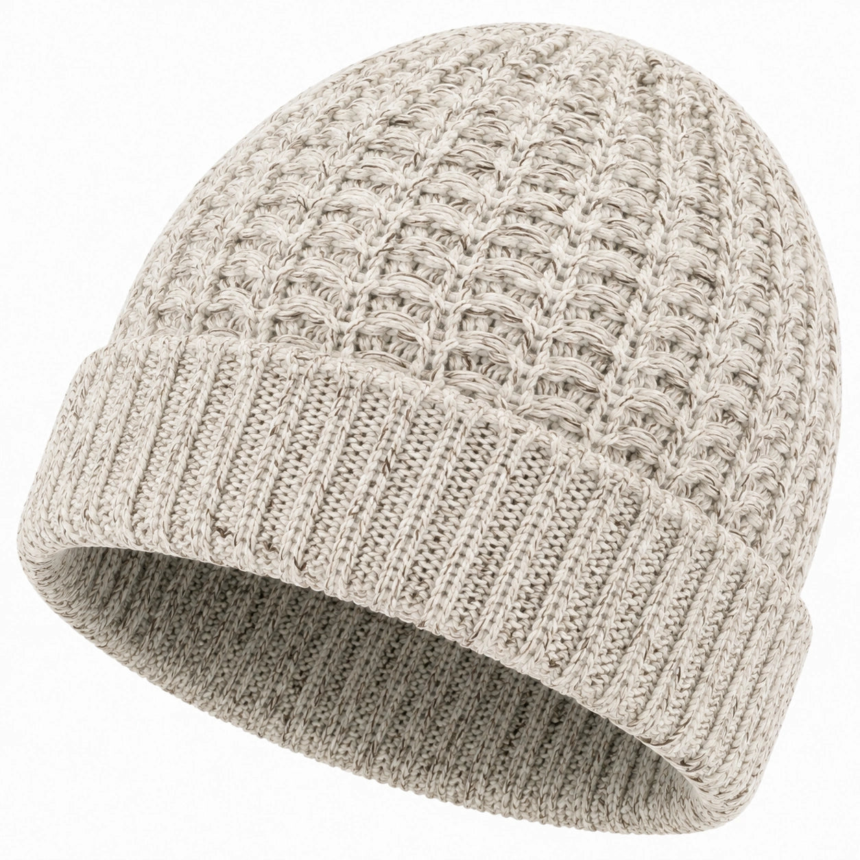 Berretto a cuffia taglia unica in maglia color crema stile casual