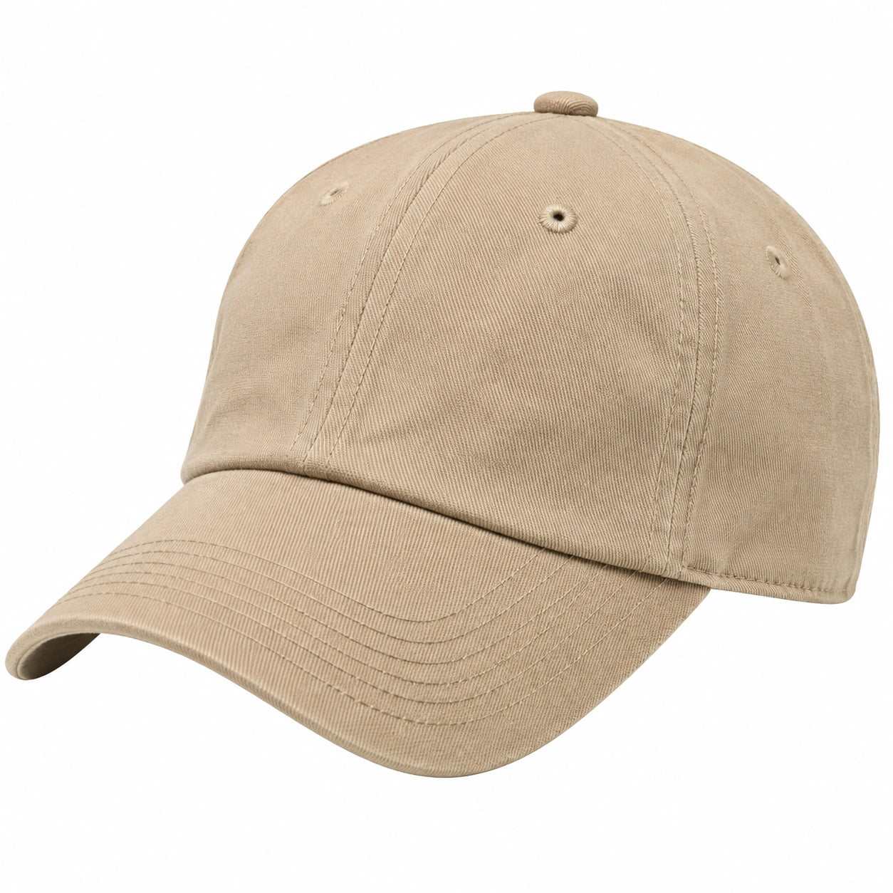 Cappellino da baseball taglia unica in tessuto beige con visiera curva stile casual
