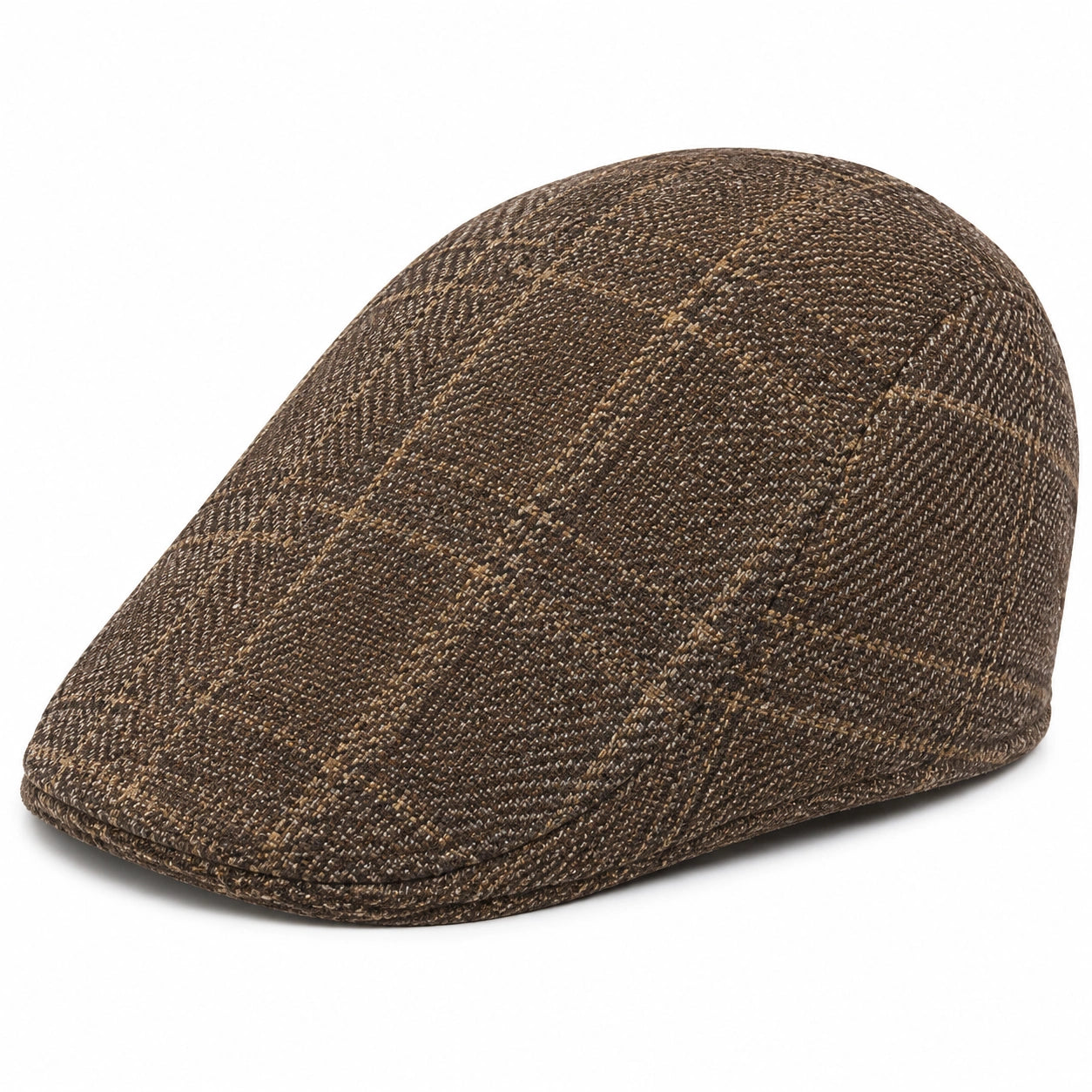 Cappello coppola taglia unica in tessuto marrone stile classico per uso quotidiano