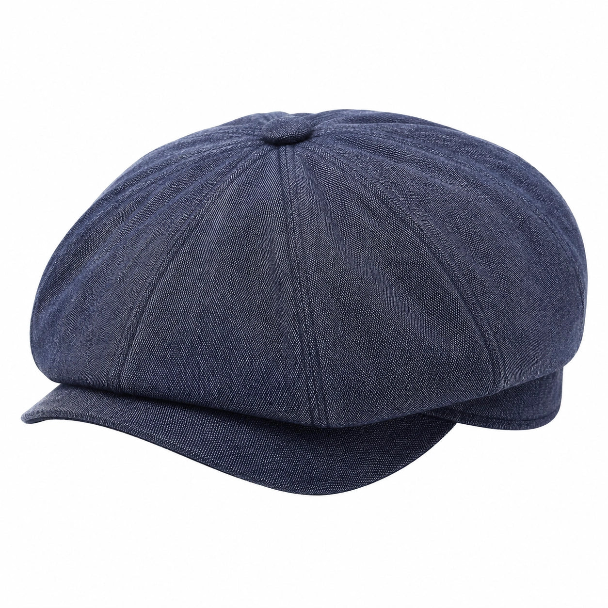 Coppola taglia unica in tessuto denim blu navy - stile classico con visiera