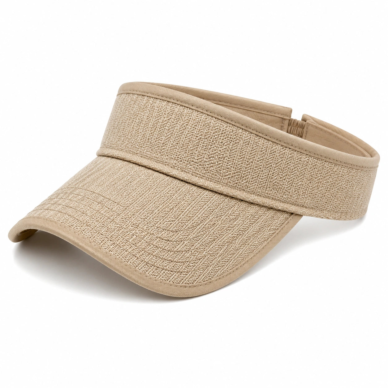 Visiera parasole taglia unica in tessuto intrecciato beige regolabile
