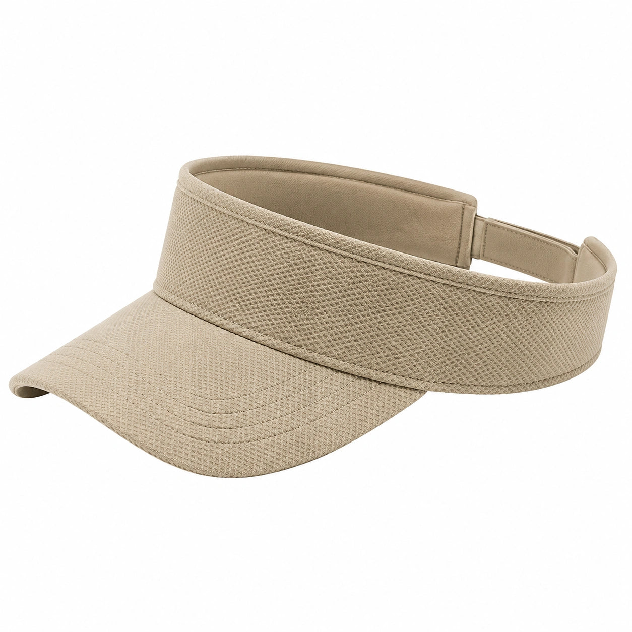 Visiera parasole taglia unica in tessuto beige - regolabile stile sportivo